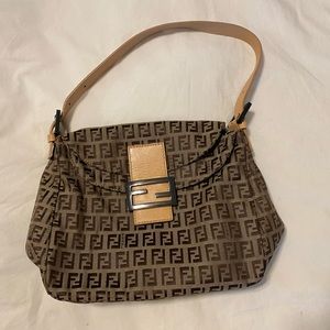 Fendi Hand Bag Olive Nylon